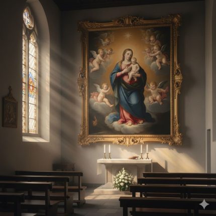 Arte Sacro "La Fe Iluminada" Pintura de Maestro